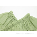 Women Chiffon Ruffles Mint Dress Plus Size